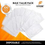 100 White Disposable Plastic Aprons - 24" x 48