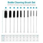 10-Piece Bottle Cleaning Brush Set, 25.4 cm
