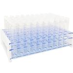 50 Clear Test Tubes with Rack and Caps