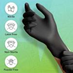 Large Black Nitrile Gloves, Case of 1000