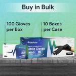Large Black Nitrile Gloves, Case of 1000