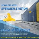 Emergency Shower and Eye Wash Station, OSHA Approved