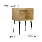 Justin Study Carrel - Oak Finish with Adjustable Height