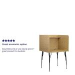 Justin Study Carrel - Oak Finish with Adjustable Height