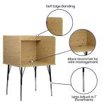 Justin Study Carrel - Oak Finish with Adjustable Height