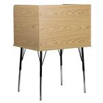 Justin Study Carrel - Oak Finish with Adjustable Height