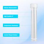100PCS 10ml Clear Plastic Test Tubes with Caps