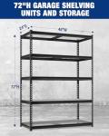 Heavy Duty 5-Tier Metal Shelving Unit, 4000 lbs