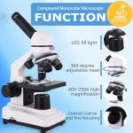 OOZSTAR Compound Microscope with Dual LED Illumination