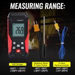 Digital K Type Thermometer with Dual Probes