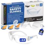 Raxwell Clear Safety Glasses 12-Pack - ANSI Certified