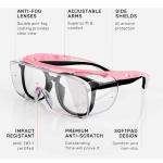 Pink Safety Glasses for Prescription Eyewear - Anti-Fog