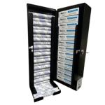 Black Steel Wall-Mount Locking Dispenser for Pads