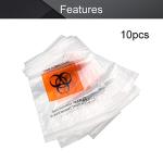 10 Pack Clear Specimen Bags with Biohazard Logo