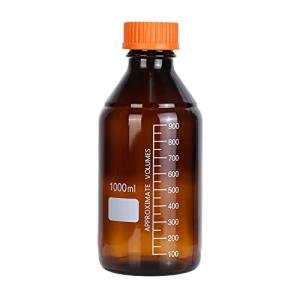 Amber Glass 1000 mL Lab Storage Bottles - 4 Pack
