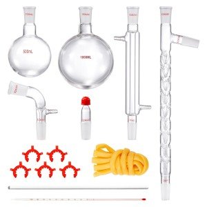 VEVOR 1000ml Lab Glass Distillation Kit - 14 pcs