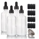 ALIFEIA 4-Pack 100ml Glass Dropper Bottles