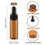 Amber Glass Dropper Bottles Set - 15 Pcs