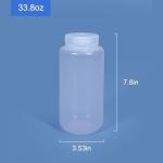 ASEVAT 2-Pack Wide Mouth Plastic Reagent Bottles
