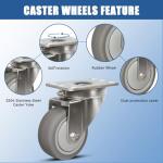 Heavy Duty 3" Stainless Steel Casters Set