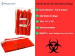 Small Red Biohazard Waste Bags 100 Pack