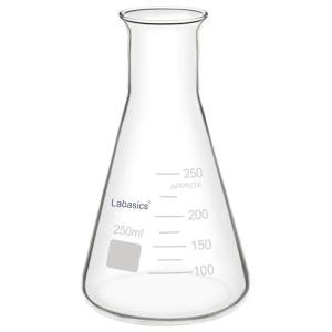 Borosilicate Glass Wide Mouth Erlenmeyer Flask, 250 ml