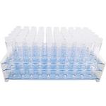 50 Clear Test Tubes with Rack and Caps
