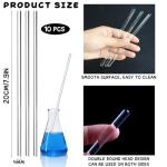10-Pack Heat-Resistant Glass Stirring Rods
