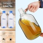 64oz Glass Growlers with Handle and Lids - 2 Pack