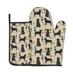 Black Lab Dog Oven Mitts and Pot Holders