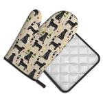 Black Lab Dog Oven Mitts and Pot Holders