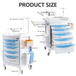 Kalolary Adjustable Rolling Medical Storage Cart