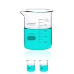 Low Form 1000ml Graduated Glass Beaker Set, 2pcs