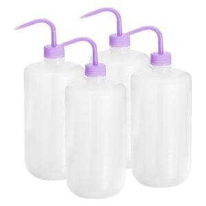 PATIKIL 4-Pack 1L Purple LDPE Wash Bottles
