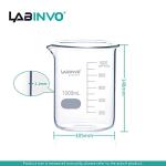Low Form 1000ml Graduated Glass Beaker Set, 2pcs