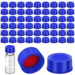 Blue Polypropylene Caps with Red Silicone Septa - Pack of 100
