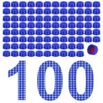 Blue Polypropylene Caps with Red Silicone Septa - Pack of 100