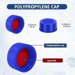 Blue Polypropylene Caps with Red Silicone Septa - Pack of 100