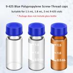 Blue Polypropylene Caps with Red Silicone Septa - Pack of 100