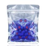 Blue Polypropylene Caps with Red Silicone Septa - Pack of 100