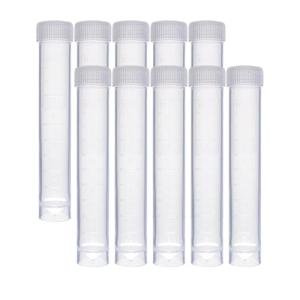 10Pcs 10ml Plastic Test Tubes with Caps
