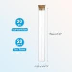 20ml Glass Test Tubes with Cork Stoppers - 20pcs
