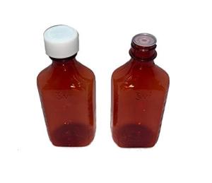 Generic kissly latender Oval Pharmacy Plastic Bottles - 16 oz- Child-Resistant Caps - Amber Liquid Medicine Bottle - Pack of 2