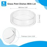 PATIKIL 60mm Borosilicate Glass Petri Dishes - 5 Pack