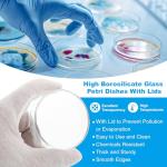 PATIKIL 60mm Borosilicate Glass Petri Dishes - 5 Pack