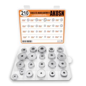 210-Piece Stainless Steel Flat Washers Set