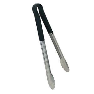 Stainless Steel 12" Black Spring Tongs - DEHP Free