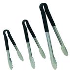 Stainless Steel 12" Black Spring Tongs - DEHP Free