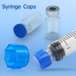 50 Syringe Tip Caps with Storage Box, Blue