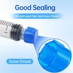 50 Syringe Tip Caps with Storage Box, Blue